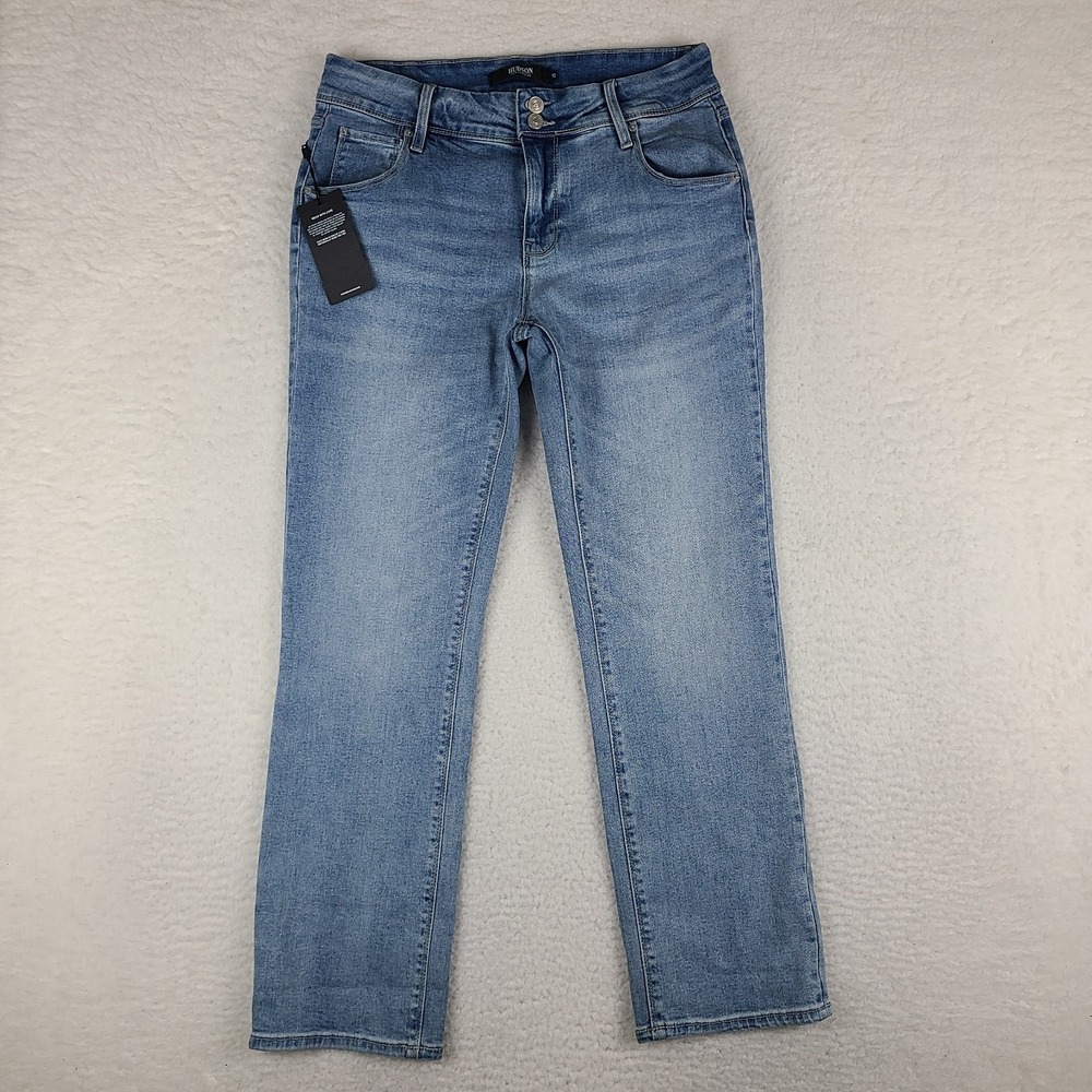 Hudson Jeans Womens 10 Blue Straight Leg Light Wash Denim‎ NWT NEW